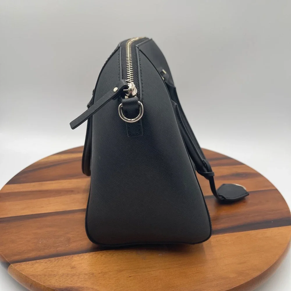 Kate Spade‎ Black Leather Satchel Handbag Purse With Crossbody Strap